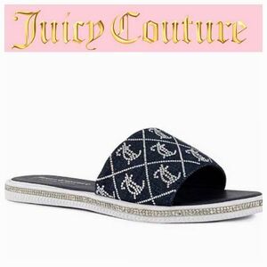 Juicy Couture Yogaa Embellished Logo Slide Sandals
